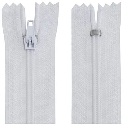 AERZETIX Juego de 10 Cremalleras en espiral N°3 no separable 25cm en nylon cursor autoblocante en metal color blanco ropa costura pantalones mercería AERZETIX Juego de 10 Cremalleras en espiral N°3 no separable 25cm en nylon cursor autoblocante en metal color blanco ropa costura pantalones mercería
