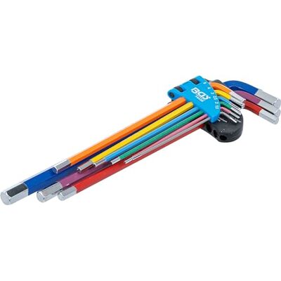 BGS Juego de llaves allen multicolor extra larga hexágono interior 1,5-10 mm 9 piezas BGS Juego de llaves allen multicolor extra larga hexágono interior 1,5-10 mm 9 piezas