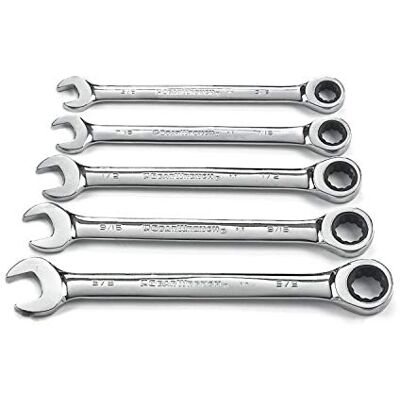 GEARWRENCH SAE 93005 Juego de llaves combinadas de trinquete (5 unidades, 12 puntos) GEARWRENCH SAE 93005 Juego de llaves combinadas de trinquete (5 unidades, 12 puntos)