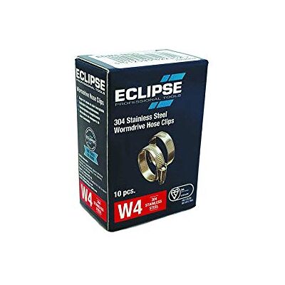 ECLIPSE Professional Tools W4 Caja de 10 abrazaderas de acero inoxidable 304 de tornillo sinfín de 11-16mm (½" ⅝") ECLIPSE Professional Tools W4 Caja de 10 abrazaderas de acero inoxidable 304 de tornillo sinfín de 11-16mm (½" ⅝")