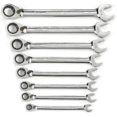 GEARWRENCH 8 piezas SAE juego de combinación llave de trinquete Reversible GEARWRENCH 8 piezas SAE juego de combinación llave de trinquete Reversible
