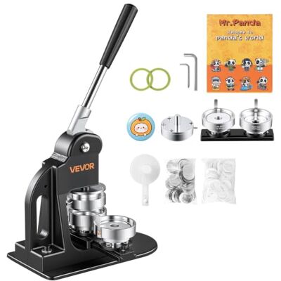 VEVOR Máquina para Hacer Chapas 58 mm Prensa de Pines de Metal y Plástico Accesorios de 500 Botones Llave Hexagonal Cortador Circular, Mango Ergonómico, para Crear Insignias Imanes de Refrigerador VEVOR Máquina para Hacer Chapas 58 mm Prensa de Pines de Metal y Plástico Accesorios de 500 Botones Llave Hexagonal Cortador Circular, Mango Ergonómico, para Crear Insignias Imanes de Refrigerador