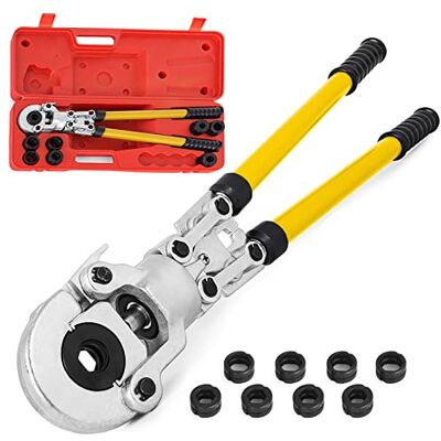 VEVOR Alicates para Prensar Tuberías 16-32 mm, Multicapa U16, U20, U25, U32, TH16, TH20, TH26, TH32 mm, Cabezal 360° Giratoria, 6T para Conexión de Tuberías de Cobre, de Plástico o de Aluminio VEVOR Alicates para Prensar Tuberías 16-32 mm, Multicapa U16, U20, U25, U32, TH16, TH20, TH26, TH32 mm, Cabezal 360° Giratoria, 6T para Conexión de Tuberías de Cobre, de Plástico o de Aluminio