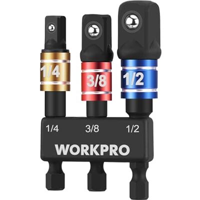 WORKPRO Juego de Adaptadores para Vasos 3 Piezas, Adaptador de Vaso WORKPRO Juego de Adaptadores para Vasos 3 Piezas, Adaptador de Vaso