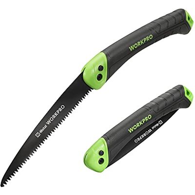 WORKPRO Sierra de Podar, Sierra Plegable, Serrucho de Poda con Bloqueo Seguro, Hoja de Sierra Bi-material D6A y M2, Sierra Plegable de Agarre Suave para Madera, Jardinería WORKPRO Sierra de Podar, Sierra Plegable, Serrucho de Poda con Bloqueo Seguro, Hoja de Sierra Bi-material D6A y M2, Sierra Plegable de Agarre Suave para Madera, Jardinería