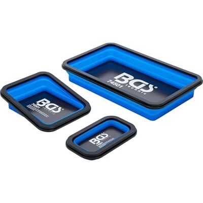 BGS Juego de casquillos magnéticos de sujeción silicona plegable 3 piezas BGS Juego de casquillos magnéticos de sujeción silicona plegable 3 piezas