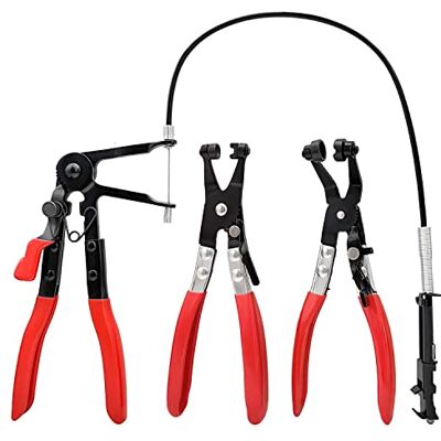 HPBBKD Kit de alicates de abrazadera de manguera (3 piezas), removedor de alicates de abrazadera de manguera flexible de largo alcance, herramienta de reparación profesional de alicates de abrazadera de HPBBKD Kit de alicates de abrazadera de manguera (3 piezas), removedor de alicates de abrazadera de manguera flexible de largo alcance, herramienta de reparación profesional de alicates de abrazadera de