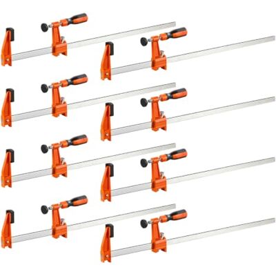 VEVOR Sargentos de Barra 8 Piezas 60,96 cm Abrazaderas Tipo F de Apriete, Capacidad de Fuerza de 272 kg, Bloqueo Automático, de Acero al Carbono, Almohadillas de Plástico, Herramientas de Carpinteros VEVOR Sargentos de Barra 8 Piezas 60,96 cm Abrazaderas Tipo F de Apriete, Capacidad de Fuerza de 272 kg, Bloqueo Automático, de Acero al Carbono, Almohadillas de Plástico, Herramientas de Carpinteros