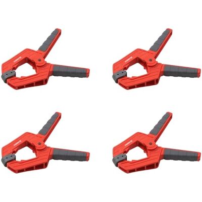 Meister Abrazadera de resorte – 75 mm de envergadura – 4 piezas – mordazas de sujeción móviles – Fijación segura y con una sola mano de piezas de trabajo/abrazadera profesional/abrazadera Meister Abrazadera de resorte – 75 mm de envergadura – 4 piezas – mordazas de sujeción móviles – Fijación segura y con una sola mano de piezas de trabajo/abrazadera profesional/abrazadera