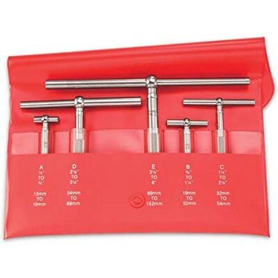 Starrett Z- Calibre telescópico con 1 juego de brazo telescópico, 1/2" – 6" rango, 2-3/8 y 3-1/4" longitud de mango (5 piezas) Starrett Z- Calibre telescópico con 1 juego de brazo telescópico, 1/2" – 6" rango, 2-3/8 y 3-1/4" longitud de mango (5 piezas)