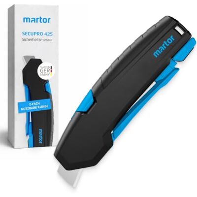 MARTOR SECUPRO 425 Cúter de Seguridad, 15 mm Prof. Corte, Cartón 2 Capas Retracción autom., cúter profesional, diestros & zurdos, mango alicate ergonómico. No. MARTOR SECUPRO 425 Cúter de Seguridad, 15 mm Prof. Corte, Cartón 2 Capas Retracción autom., cúter profesional, diestros & zurdos, mango alicate ergonómico. No.