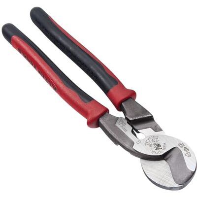 KLEIN TOOLS Cortacables, fabricado en Estados Unidos, asas Journeyman, cortador de alambre de alto apalancamiento y pelacables para cortar aluminio, cobre suave y cable de comunicaciones KLEIN TOOLS Cortacables, fabricado en Estados Unidos, asas Journeyman, cortador de alambre de alto apalancamiento y pelacables para cortar aluminio, cobre suave y cable de comunicaciones