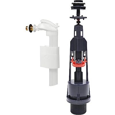 Wirquin Grifo de agua para inodoro completo con mecanismo de doble caza Aquacontrol y grifo flotador de alimentación lateral F90, color gris Wirquin Grifo de agua para inodoro completo con mecanismo de doble caza Aquacontrol y grifo flotador de alimentación lateral F90, color gris