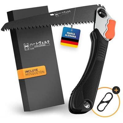 HARDTWERK ALPHA Sierra de podar plegable con bloqueo de seguridad (210 mm) para jardín Sierra de Mano Sierra Plegable HARDTWERK ALPHA Sierra de podar plegable con bloqueo de seguridad (210 mm) para jardín Sierra de Mano Sierra Plegable
