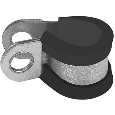 RIEGLER Abrazadera de tubo RSGU, acero galvanizado (W1), con perfil de goma, según DIN 3016 forma D1, rango de sujeción 34,0 mm, ancho de banda 20,0 mm RIEGLER Abrazadera de tubo RSGU, acero galvanizado (W1), con perfil de goma, según DIN 3016 forma D1, rango de sujeción 34,0 mm, ancho de banda 20,0 mm