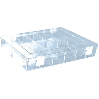 hünersdorff Caja de almacenamiento - 8 compartimentos, transparente, poliestireno estable - Caja de almacenaje hünersdorff Caja de almacenamiento - 8 compartimentos, transparente, poliestireno estable - Caja de almacenaje