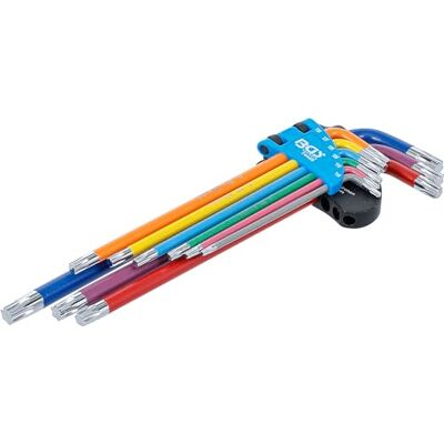 BGS Juego de llaves allen multicolor extra larga perfil en T (para Torx) T10 T50 9 piezas BGS Juego de llaves allen multicolor extra larga perfil en T (para Torx) T10 T50 9 piezas