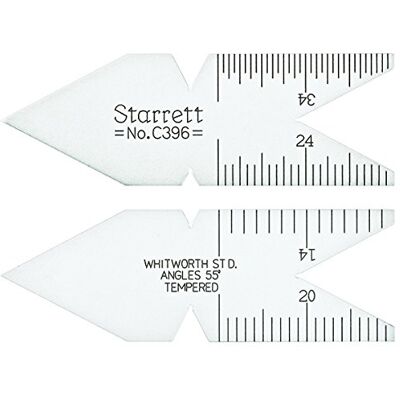 Starrett Whitworth o English Standard Calibre central de 55 grados, acabado cromado satinado Starrett Whitworth o English Standard Calibre central de 55 grados, acabado cromado satinado