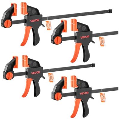 VEVOR Abrazaderas de Barra para Carpintería 2 PCS 30,48 cm 2 PCS 15,24 cm, Abrazadera/Separador de una Mano, Abrazadera en F de Agarre Rápido de Plástico y Acero Carga de 70 kg para Carpintería VEVOR Abrazaderas de Barra para Carpintería 2 PCS 30,48 cm 2 PCS 15,24 cm, Abrazadera/Separador de una Mano, Abrazadera en F de Agarre Rápido de Plástico y Acero Carga de 70 kg para Carpintería