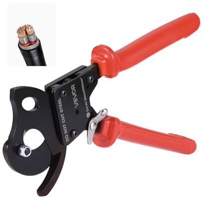 VEVOR Cortador de Cables de Trinquete 245 mm, Cortador de Alambres y Cables de Cobre-Aluminio 300 mm², Cortacables con Hojas de Acero con Mangos Recubiertos de PVC y Botón de Liberación Rápida VEVOR Cortador de Cables de Trinquete 245 mm, Cortador de Alambres y Cables de Cobre-Aluminio 300 mm², Cortacables con Hojas de Acero con Mangos Recubiertos de PVC y Botón de Liberación Rápida