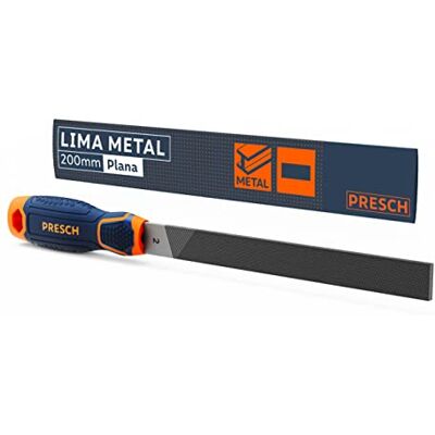 PRESCH Lima plana 200mm Corte de tres lados para limar piezas en ángulo recto de metal y madera Lima plana de alta calidad PRESCH Lima plana 200mm Corte de tres lados para limar piezas en ángulo recto de metal y madera Lima plana de alta calidad