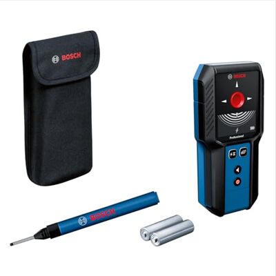 Bosch detector de pared GMS 100-23 (profundidad de detección máx. de metal no magnético/metal magnético/cables con corriente/madera: 100/80/50 mm, 2 pilas AA, bolsa) Bosch detector de pared GMS 100-23 (profundidad de detección máx. de metal no magnético/metal magnético/cables con corriente/madera: 100/80/50 mm, 2 pilas AA, bolsa)