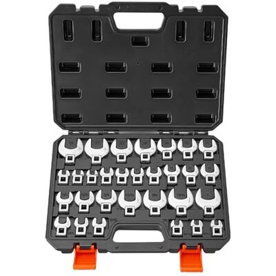 VEVOR Juego de Llaves de Pata de Gallo 30 Piezas Medidas de SAE y Métricas, Llaves de Pata de Cuervo de Extremo Abierto, Acero Cr-Mo, con Caja de Herramientas, para Mantenimiento Reparación Vehículos VEVOR Juego de Llaves de Pata de Gallo 30 Piezas Medidas de SAE y Métricas, Llaves de Pata de Cuervo de Extremo Abierto, Acero Cr-Mo, con Caja de Herramientas, para Mantenimiento Reparación Vehículos