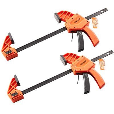 VEVOR Abrazaderas de Barra para Carpintería 2 PCS 30,48 cm, Abrazadera/Separador de una Mano, Abrazaderas en F de Agarre Rápido de Plástico Premium y Acero al Carbono Carga de 154 kg para Carpintería VEVOR Abrazaderas de Barra para Carpintería 2 PCS 30,48 cm, Abrazadera/Separador de una Mano, Abrazaderas en F de Agarre Rápido de Plástico Premium y Acero al Carbono Carga de 154 kg para Carpintería