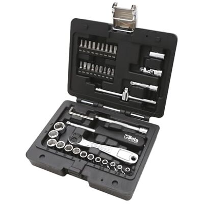 Beta BW 903E/C42 – Juego de 13 Vasos Hexagonales, 18 Puntas para Atornilladores, 4 Llaves Allen Acodadas y 7 Accesorios, en Caja de Plástico Beta BW 903E/C42 – Juego de 13 Vasos Hexagonales, 18 Puntas para Atornilladores, 4 Llaves Allen Acodadas y 7 Accesorios, en Caja de Plástico