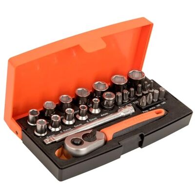 Juego de 25 piezas Bahco SL25 1/4" Carraca - Socket Set Juego de 25 piezas Bahco SL25 1/4" Carraca - Socket Set