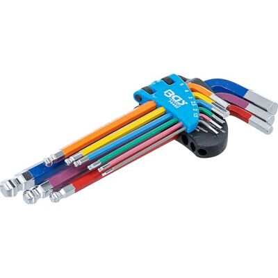 BGS Juego de llaves allen multicolor hexágono interior, hexágono interior con cabeza de bola 1,5-10 mm 9 piezas BGS Juego de llaves allen multicolor hexágono interior, hexágono interior con cabeza de bola 1,5-10 mm 9 piezas
