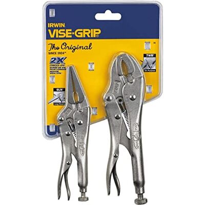 IRWIN Vise-Grip Juego de alicates de bloqueo originales con cortador de alambre, 2 piezas, IRWIN Vise-Grip Juego de alicates de bloqueo originales con cortador de alambre, 2 piezas,