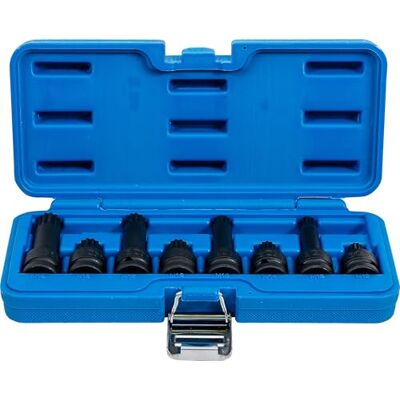BGS Juego de puntas de vaso de impacto entrada 12,5 mm (1/2") dentado múltiple interior (para XZN) M12 M18 8 piezas BGS Juego de puntas de vaso de impacto entrada 12,5 mm (1/2") dentado múltiple interior (para XZN) M12 M18 8 piezas