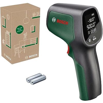 Bosch termómetro de infrarrojos UniversalTemp (de -30 °C a +500 °C, medición fácil y precisa, 3 grupos de materiales predefinidos, en caja para e-commerce) Bosch termómetro de infrarrojos UniversalTemp (de -30 °C a +500 °C, medición fácil y precisa, 3 grupos de materiales predefinidos, en caja para e-commerce)