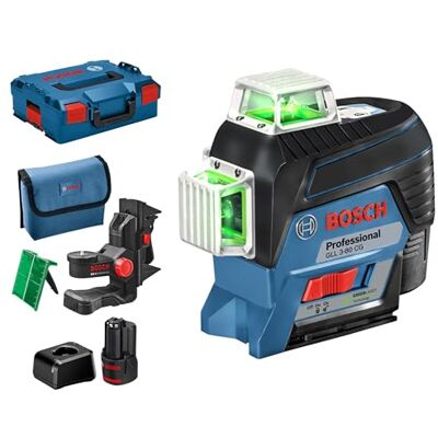 Bosch 12V System nivel láser GLL 3-80 CG (2 baterías de 12 V, cargador, láser verde, función de aplicación, soporte, alcance: hasta 30 m, en L-BOXX) – Amazon Exclusive Set Bosch 12V System nivel láser GLL 3-80 CG (2 baterías de 12 V, cargador, láser verde, función de aplicación, soporte, alcance: hasta 30 m, en L-BOXX) – Amazon Exclusive Set