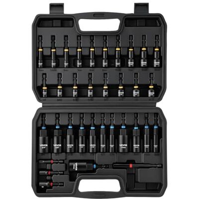 VEVOR Juego de Llaves de Vaso 34 Piezas, Juego de Destornilladores de Tuerca Magnéticos, Marcas de SAE y Métricas, con Barra de Extensión Estuche de Herramientas, para Reparación Trabajos Mecánicos VEVOR Juego de Llaves de Vaso 34 Piezas, Juego de Destornilladores de Tuerca Magnéticos, Marcas de SAE y Métricas, con Barra de Extensión Estuche de Herramientas, para Reparación Trabajos Mecánicos