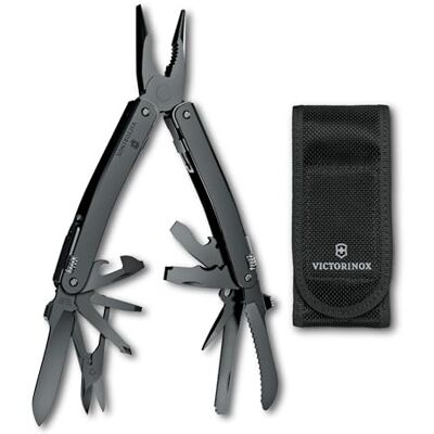 Victorinox Navaja suiza de bolsillo Swiss Tool Spirit MXBS, 24 funciones, multiherramienta incl. alicate, destornillador, abrelatas, estuche para cinturón de nailon, color plata Victorinox Navaja suiza de bolsillo Swiss Tool Spirit MXBS, 24 funciones, multiherramienta incl. alicate, destornillador, abrelatas, estuche para cinturón de nailon, color plata
