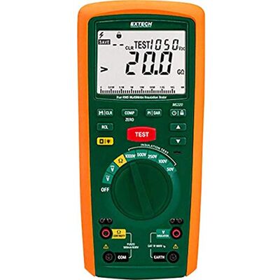 EXTECH Isolationswiderstandstester und True RMS Multimeter Isolation bis 20 GOhm, 5 Testspannungen 50-1000V, PI/DAR, True RMS DMM bis 600V, CAT IV 600V EXTECH Isolationswiderstandstester und True RMS Multimeter Isolation bis 20 GOhm, 5 Testspannungen 50-1000V, PI/DAR, True RMS DMM bis 600V, CAT IV 600V
