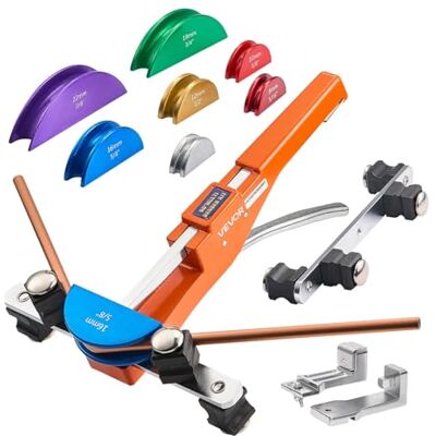 VEVOR Kit de Dobladora de Tubos 6 a 22 mm, Compacta, con Trinquete, Avance/Retroceso, con Matrices de Aleación de Aluminio de 7 Colores, para HVAC de Cobre, Aire Acondicionado, 380 x 260 x 90 mm VEVOR Kit de Dobladora de Tubos 6 a 22 mm, Compacta, con Trinquete, Avance/Retroceso, con Matrices de Aleación de Aluminio de 7 Colores, para HVAC de Cobre, Aire Acondicionado, 380 x 260 x 90 mm