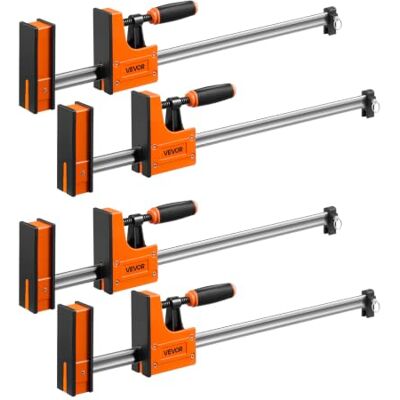 VEVOR Sargentos de Barra 4 Piezas 60,96 cm Abrazaderas de Barra para Madera, Capacidad de Fuerza de 680 kg, Función de Sujeción y Separación, Acero al Carbono, Juego de Herramientas para Carpintería VEVOR Sargentos de Barra 4 Piezas 60,96 cm Abrazaderas de Barra para Madera, Capacidad de Fuerza de 680 kg, Función de Sujeción y Separación, Acero al Carbono, Juego de Herramientas para Carpintería