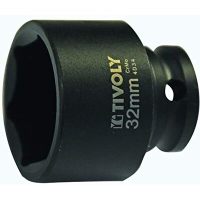 Tivoly Llave de vaso hexagonal (cuadrada, 1/2", diámetro 32, fosfato, color negro Tivoly Llave de vaso hexagonal (cuadrada, 1/2", diámetro 32, fosfato, color negro