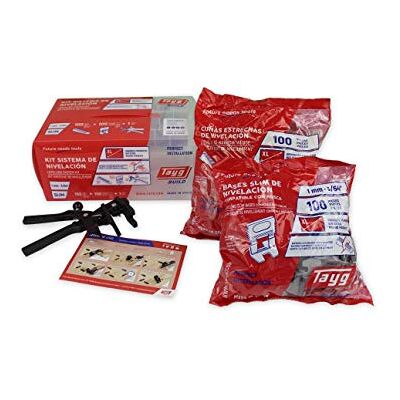 Tayg Kit sistema de nivelación slim 1mm, (100 bases, 100 cuñas, 1 alicate plástico) Tayg Kit sistema de nivelación slim 1mm, (100 bases, 100 cuñas, 1 alicate plástico)