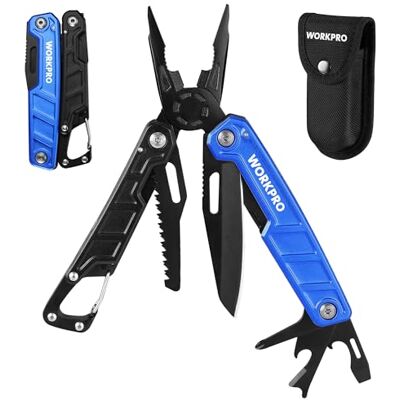 WORKPRO Alicates Multifunción 11 en 1 de Acero Inoxidable Azul WORKPRO Alicates Multifunción 11 en 1 de Acero Inoxidable Azul