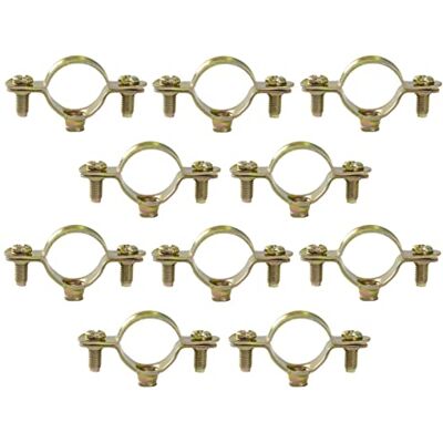 AERZETIX Juego de 10 abrazaderas soportes simples de fijación Ø20mm montaje en pared de tubo cobre sujeción de tornillo fontanería calefacción sanitario en acero AERZETIX Juego de 10 abrazaderas soportes simples de fijación Ø20mm montaje en pared de tubo cobre sujeción de tornillo fontanería calefacción sanitario en acero