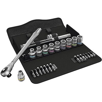 Wera 05004077001 8100 SC 7 Juego de carraca Zyklop Metal, cuadradillo pasante de 1/2", métrico, 28 piezas Wera 05004077001 8100 SC 7 Juego de carraca Zyklop Metal, cuadradillo pasante de 1/2", métrico, 28 piezas