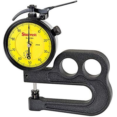 Starrett Indicador portátil de lectura de milímetro -481J: calibre de espesor sin funda, 0,01 mm de graduación, 10 mm de alcance, 0 – 100 diales de lectura Starrett Indicador portátil de lectura de milímetro -481J: calibre de espesor sin funda, 0,01 mm de graduación, 10 mm de alcance, 0 – 100 diales de lectura