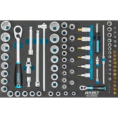 Hazet Juego de llaves de vaso I Juego de 92 piezas I para perfil TORX interior y exterior I sistema de organización perfecto I para una amplia gama de aplicaciones Hazet Juego de llaves de vaso I Juego de 92 piezas I para perfil TORX interior y exterior I sistema de organización perfecto I para una amplia gama de aplicaciones