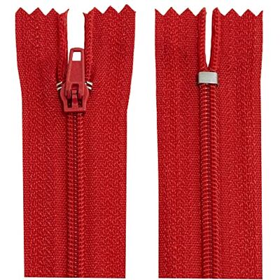 AERZETIX Juego de 10 Cremalleras en espiral N°3 no separable 40cm en nylon cursor autoblocante en metal color rojo frambuesa ropa costura pantalones mercería AERZETIX Juego de 10 Cremalleras en espiral N°3 no separable 40cm en nylon cursor autoblocante en metal color rojo frambuesa ropa costura pantalones mercería