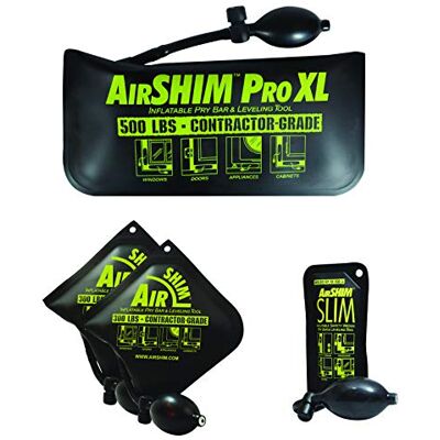 Calculated Industries AirShim Barras de palanca inflables y herramientas de nivelación, paquete económico de 4 piezas, 2 AirShims originales, 1 AirShim Pro XL y 1 AirShim Slim Cuñas de bomba Calculated Industries AirShim Barras de palanca inflables y herramientas de nivelación, paquete económico de 4 piezas, 2 AirShims originales, 1 AirShim Pro XL y 1 AirShim Slim Cuñas de bomba