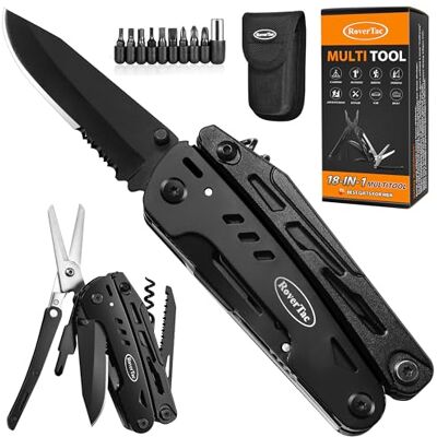 RoverTac Cuchillo de Bolsillo Multiherramienta Camping Cuchillo Regalos para Hombres Papá Esposo 18 en 1 Multi Herramienta Cuchillo Alicates Tijeras Sierra Sacacorchos 9-Pack Destornilladores RoverTac Cuchillo de Bolsillo Multiherramienta Camping Cuchillo Regalos para Hombres Papá Esposo 18 en 1 Multi Herramienta Cuchillo Alicates Tijeras Sierra Sacacorchos 9-Pack Destornilladores